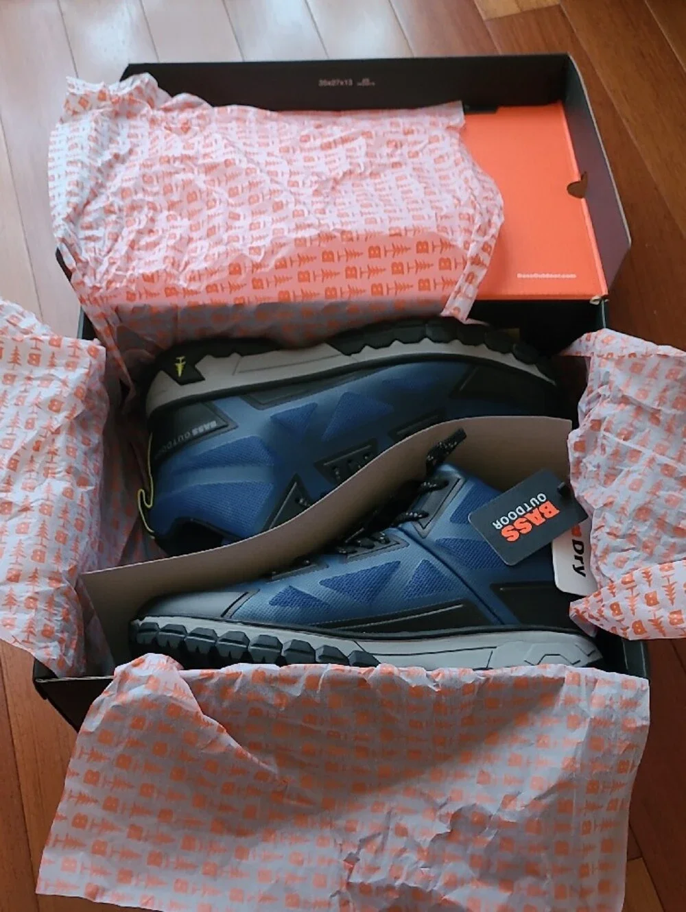 Men's Bass Outdoor Blue and Black Athletic Hiking Shoes
